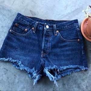 Levi’s 501 High Rise Denim Shorts | Size 24